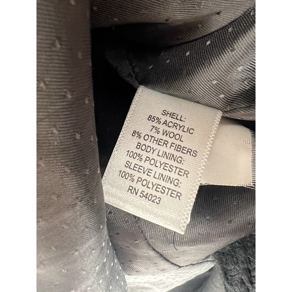 Women's Banana Republic Black Medium Wool Blend Houndstooth Italian Winter Coat - Picture 5 of 9